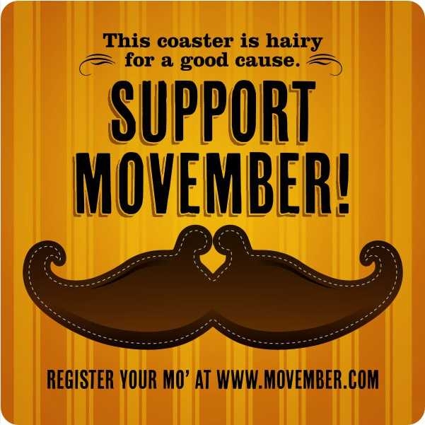 Movember, prostate cancer, testicular cancer, mental health, suicide prevention, movember coasters, movember beer coasters, beer coasters, order movember coasters, movember foundation, movember mental health, promote movember awareness month, month of movember